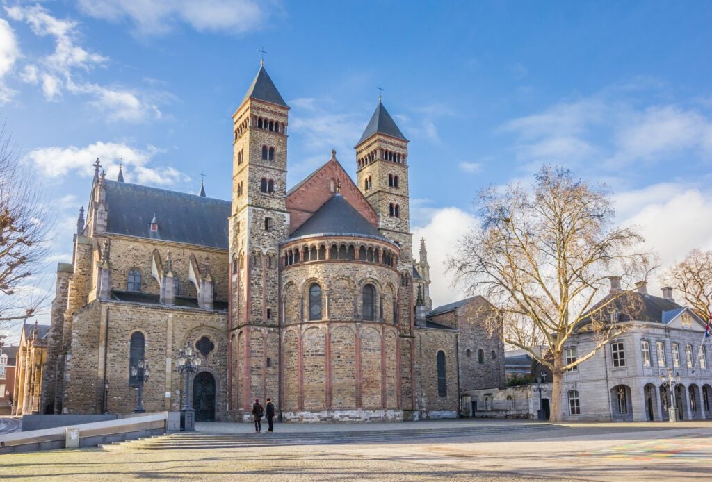 Saint Servatius church at the Vrijthof in Maastricht, Netherlands on day trip to Maastricht