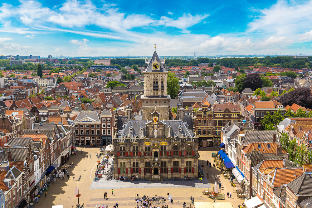 View-of-main-square-in-Delf-the-Netherlands